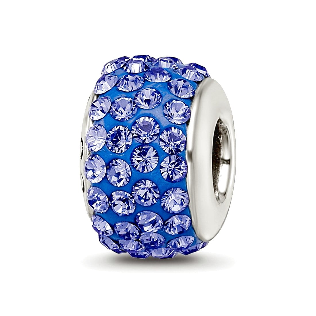 Sterling Silver Reflections Blue Full Preciosa Crystal Bead