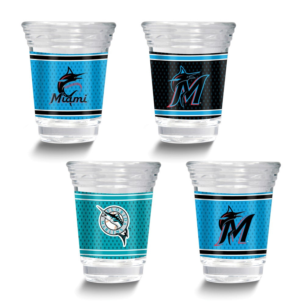 MLB Miami Marlins 4-piece 2 oz. Shot Glass Set
