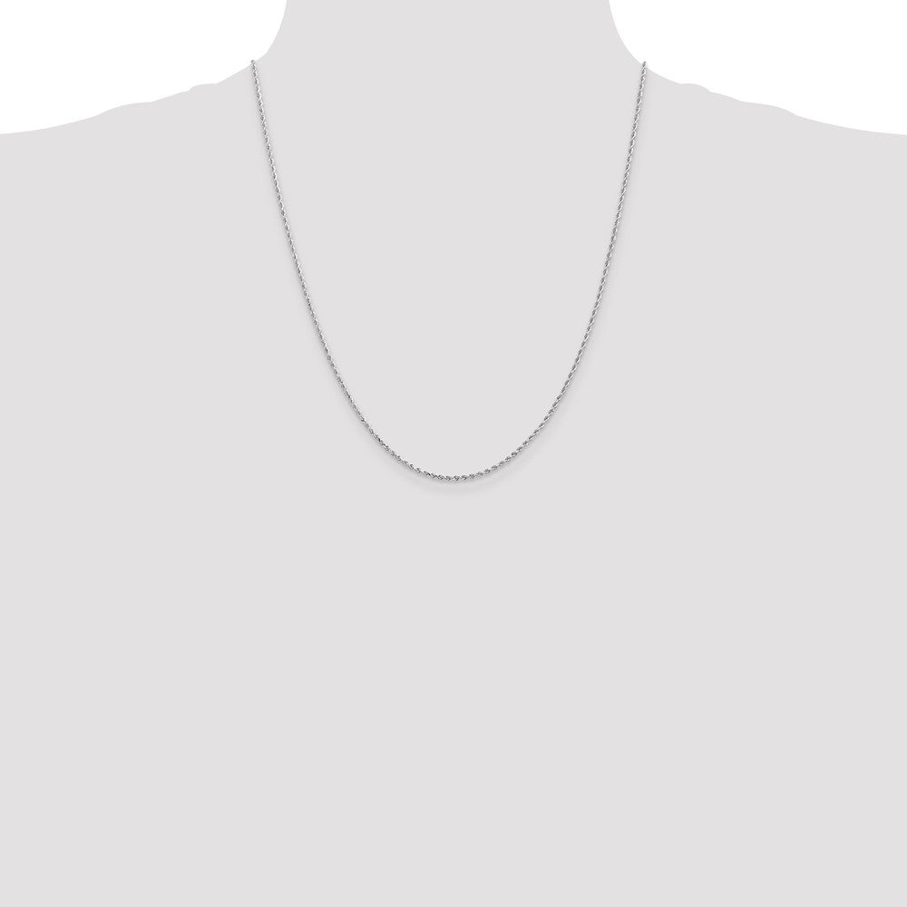 10k White Gold 1.5mm Diamond-cut Rope Chain
