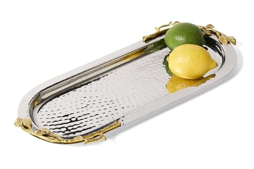 Leeber 70036 Elegance Gilt Leaf Long Oval Dish, 17 x 6 in.