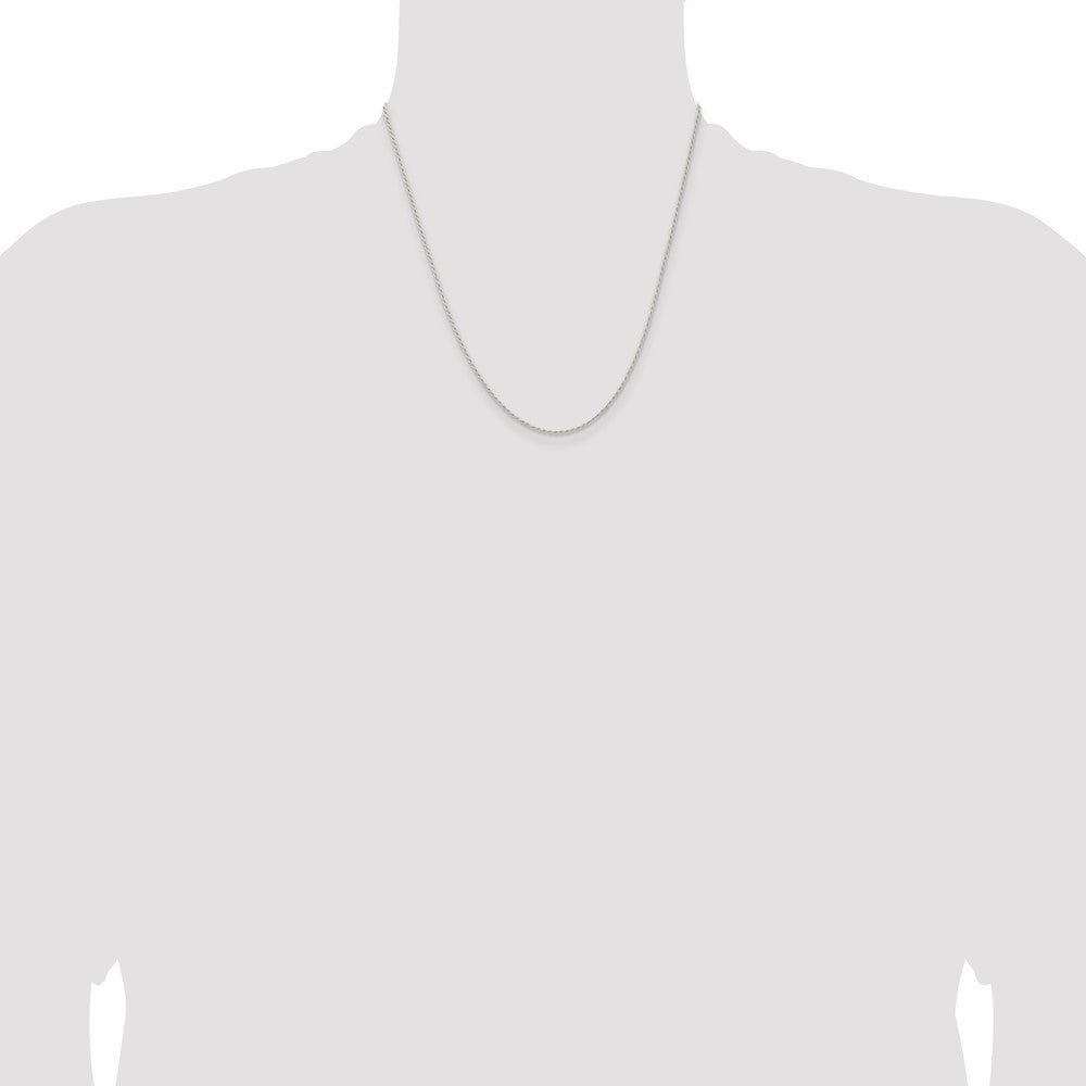 Sterling Silver 1.3mm Solid Rope Chain 20 Inches