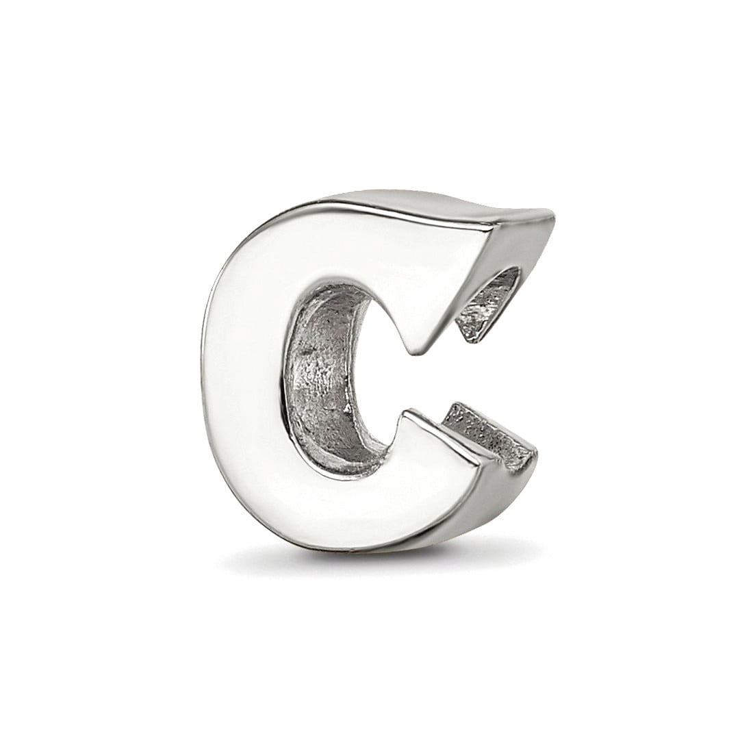 925 Sterling Silver Polished Reflections SimStars Letter Name Personalized Monogram Initial C Bead Charm 8.18x7.27mm Wid