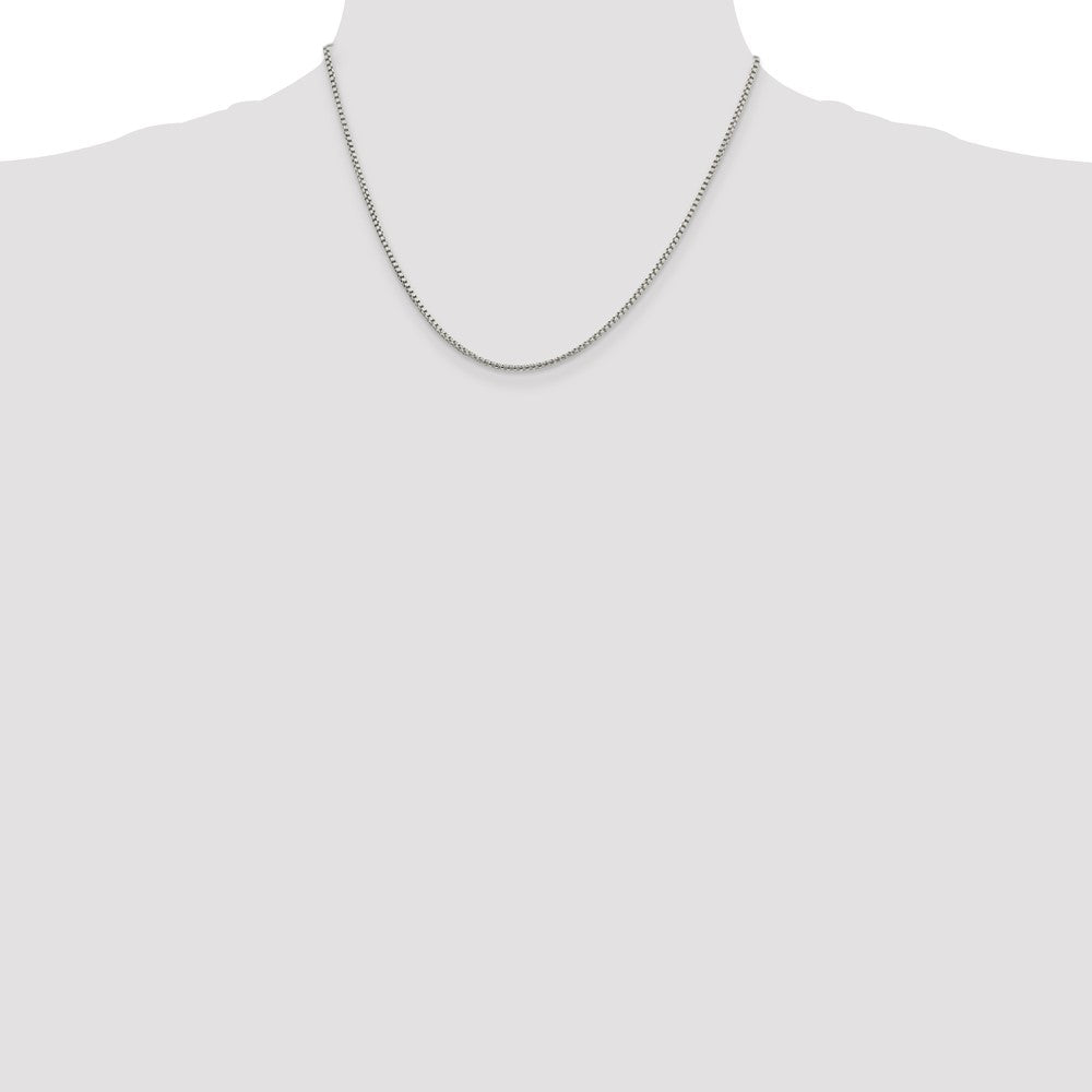 Sterling Silver 1.75mm Round Box Chain 18 Inches