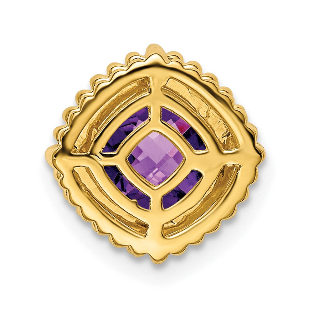 14k Cushion Amethyst Chain Slide