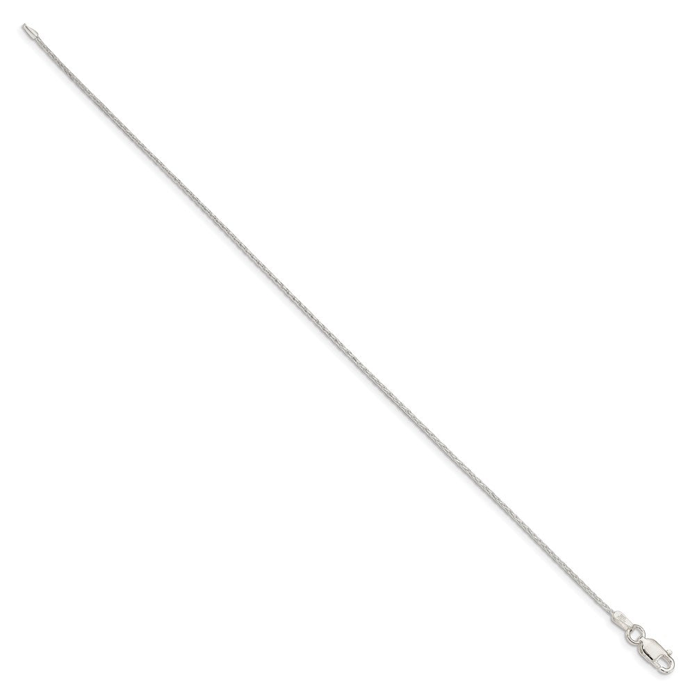 Sterling Silver 1.25mm Diamond-cut Round Spiga Chain 7 inches