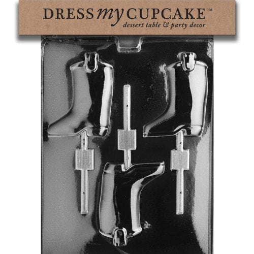 Dress My Cupcake DMCJ038 Chocolate Candy Mold, Boot Lollipop