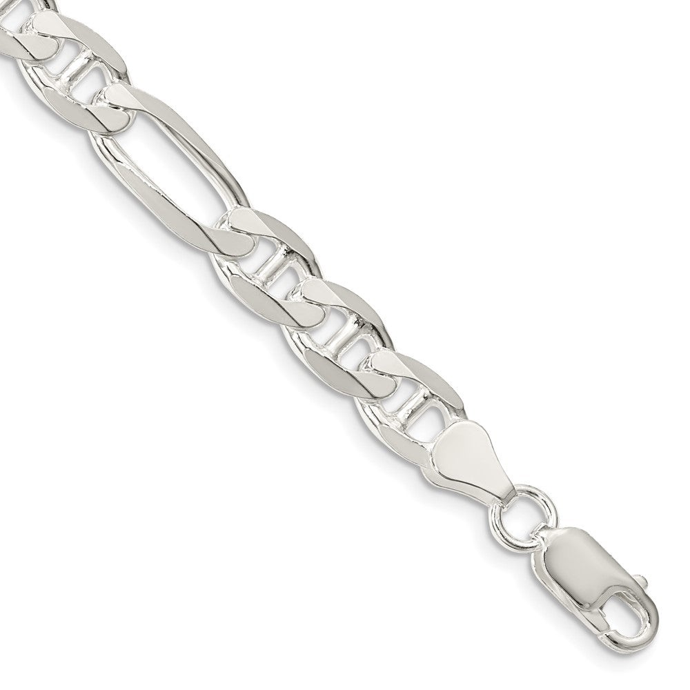 Sterling Silver 7.5mm Figaro Anchor Chain 9 inches