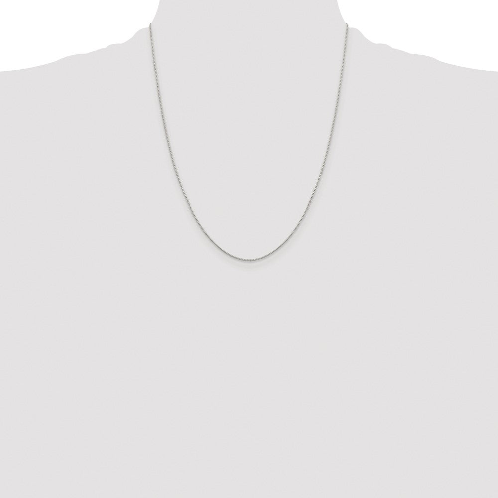 Sterling Silver Rhodium-plated .8mm 8 Sided Diamond-cut Box Chain