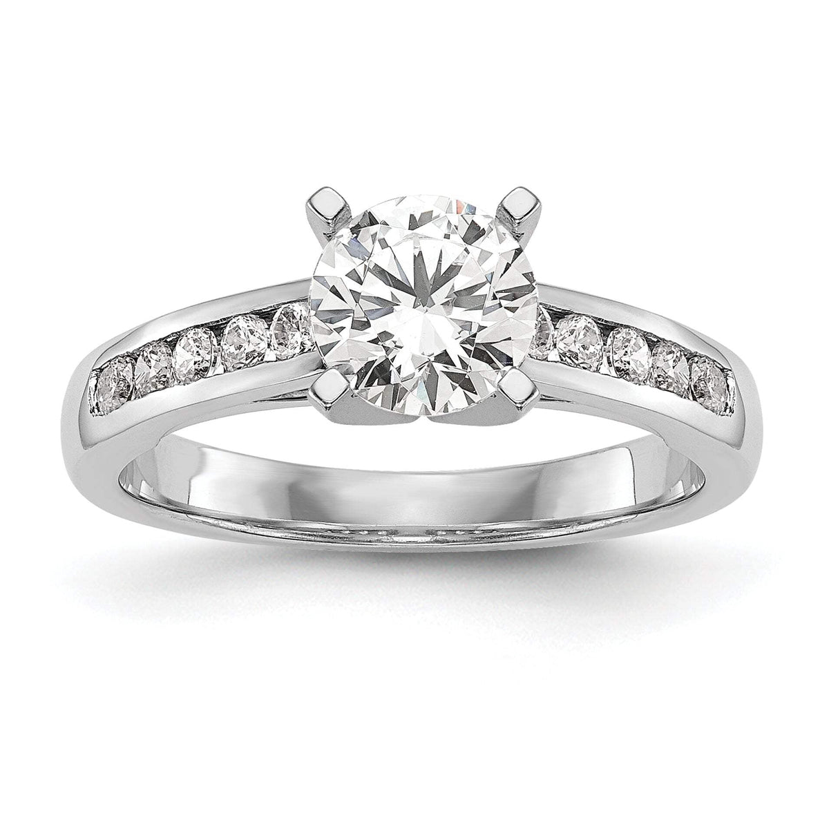 14k White Gold 1/5 carat Lab Grown Diamond VS/SI+ G+ Semi-Mount Pet Set Engagement Ring