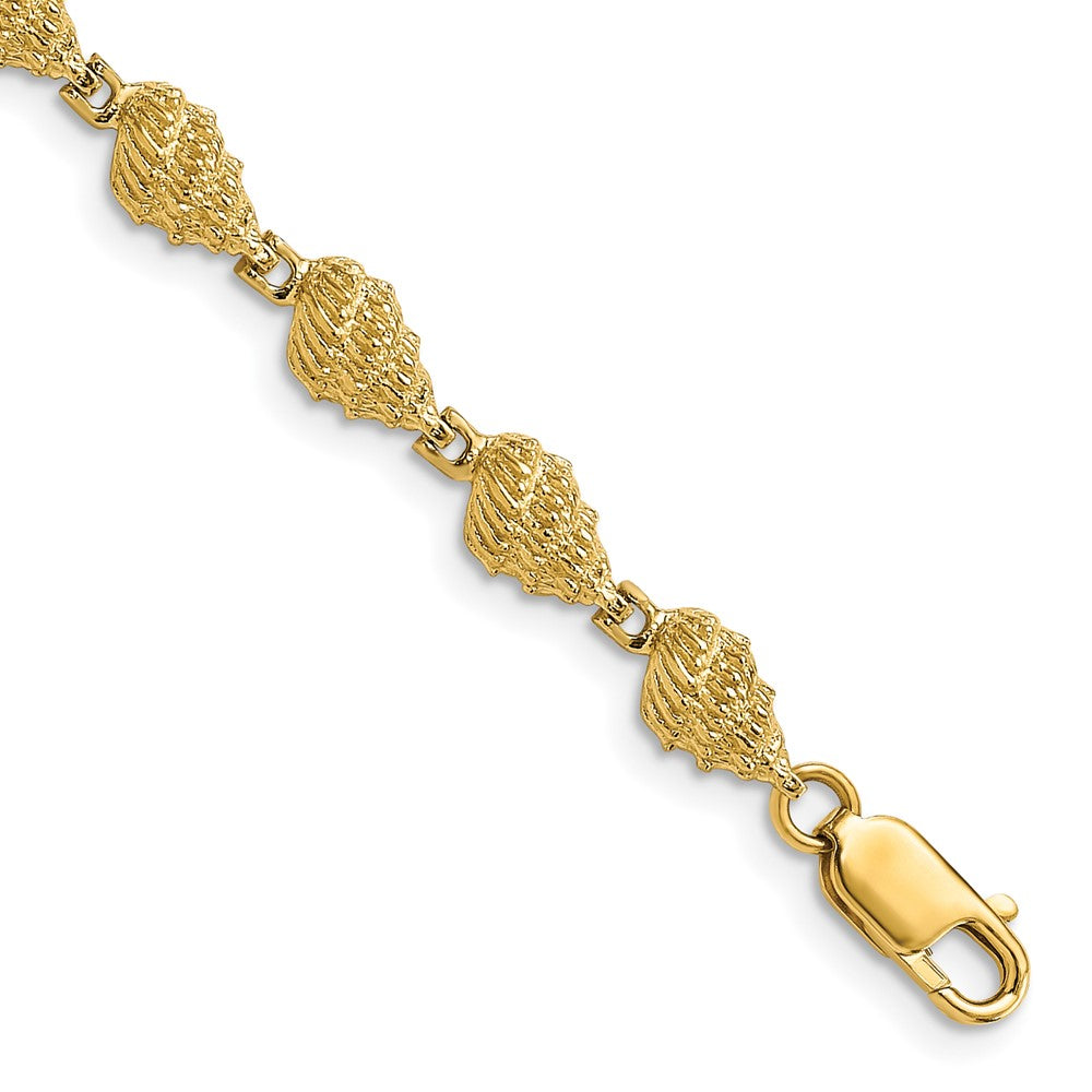 14k Conch Shell Bracelet 7 inches