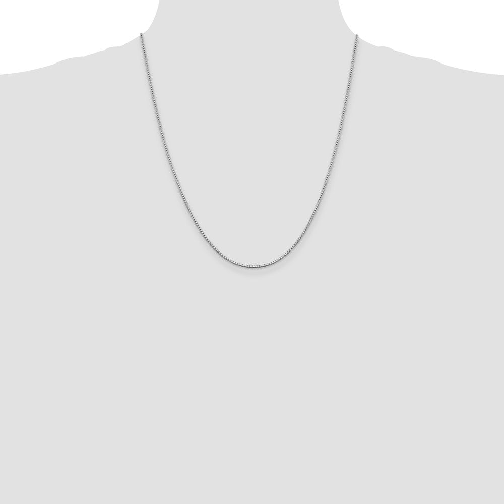 Sterling Silver Rhodium-plated 1.4mm Box Chain w/4in ext.