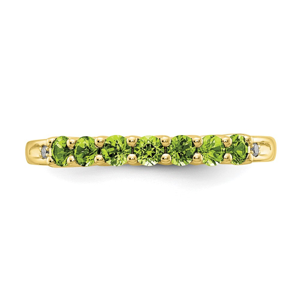 10k Yellow Gold Peridot & Diamond Ring