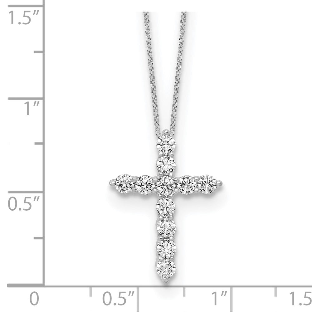 10k White Gold 3/4 carat Lab Grown Diamond VS/SI+ G+ 18 inch Cross Pendant Necklace