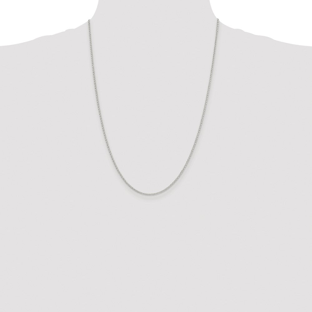 Sterling Silver Rhodium-plated 1.5mm Diamond-cut Cable Chain