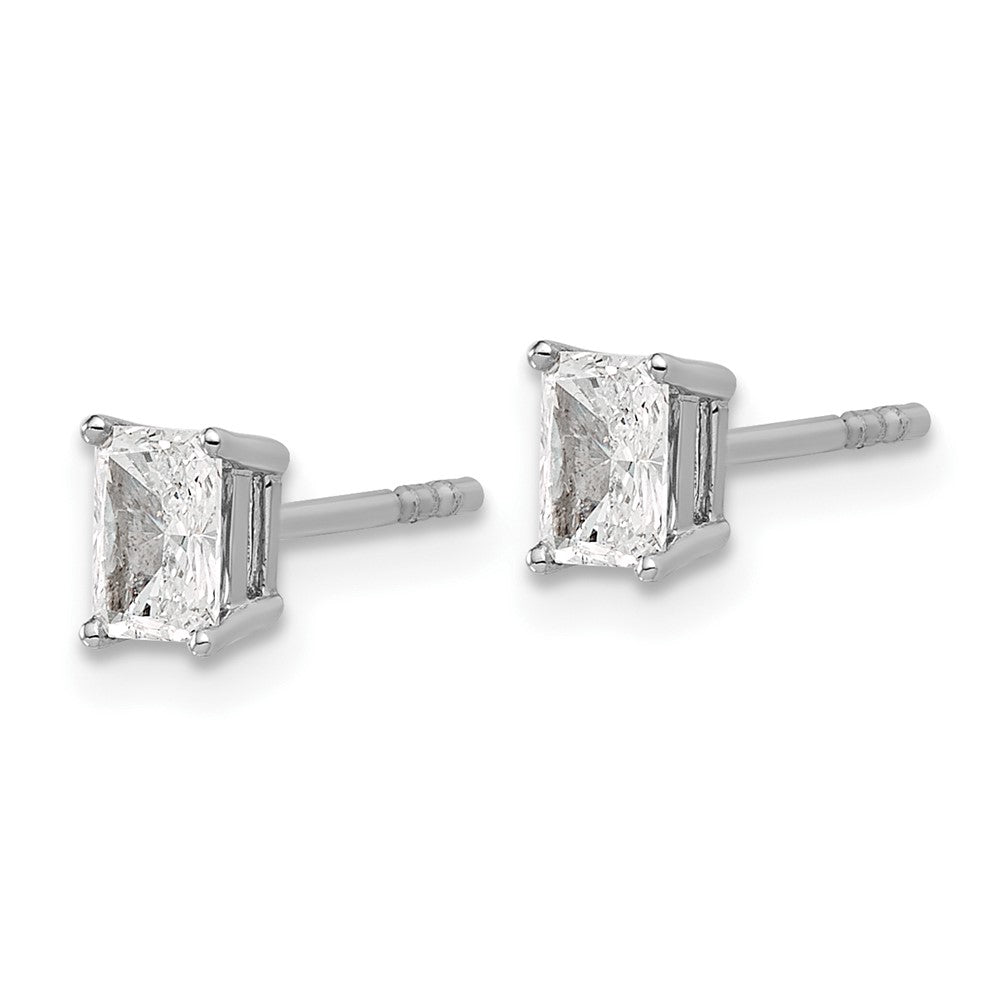 14k White Gold 2/3 ctw Lab Grown Diamond VS+ F+ Radiant 4 Prong Heavy Wt. Stud Earrings