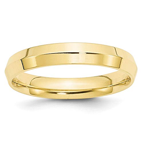 10k Yellow Gold 4mm Knife Edge Comfort Fit Wedding Band Size 12.5