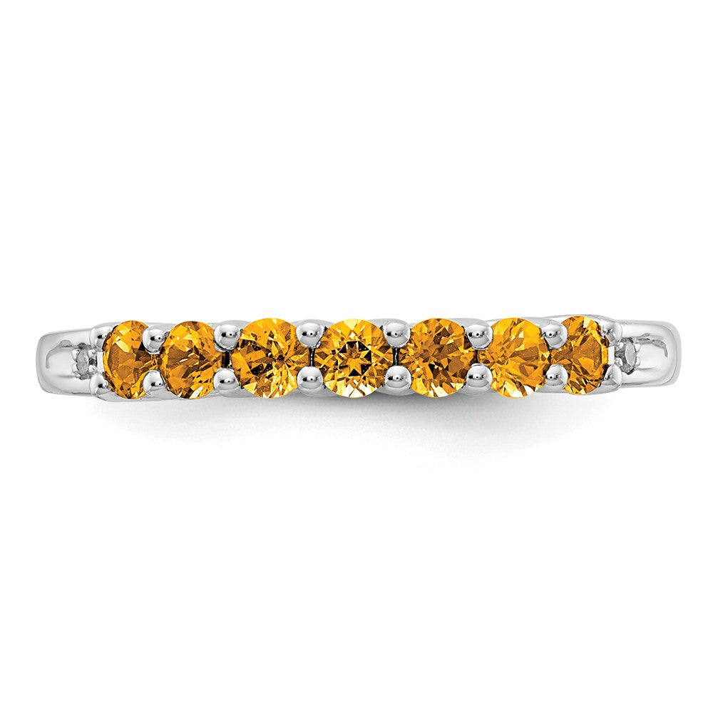 10k White Gold Citrine (heat treated) & Diamond Ring