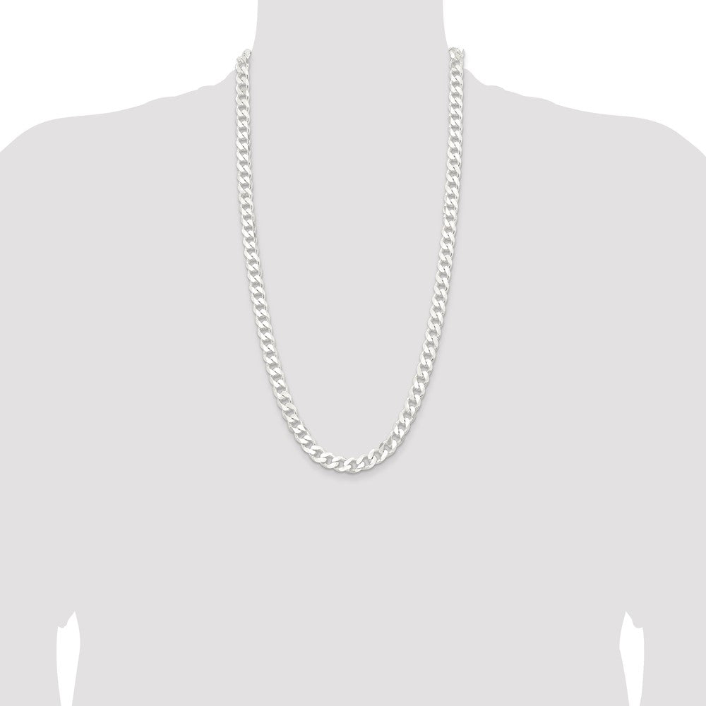 Sterling Silver 9.3mm Curb Chain 28 Inches