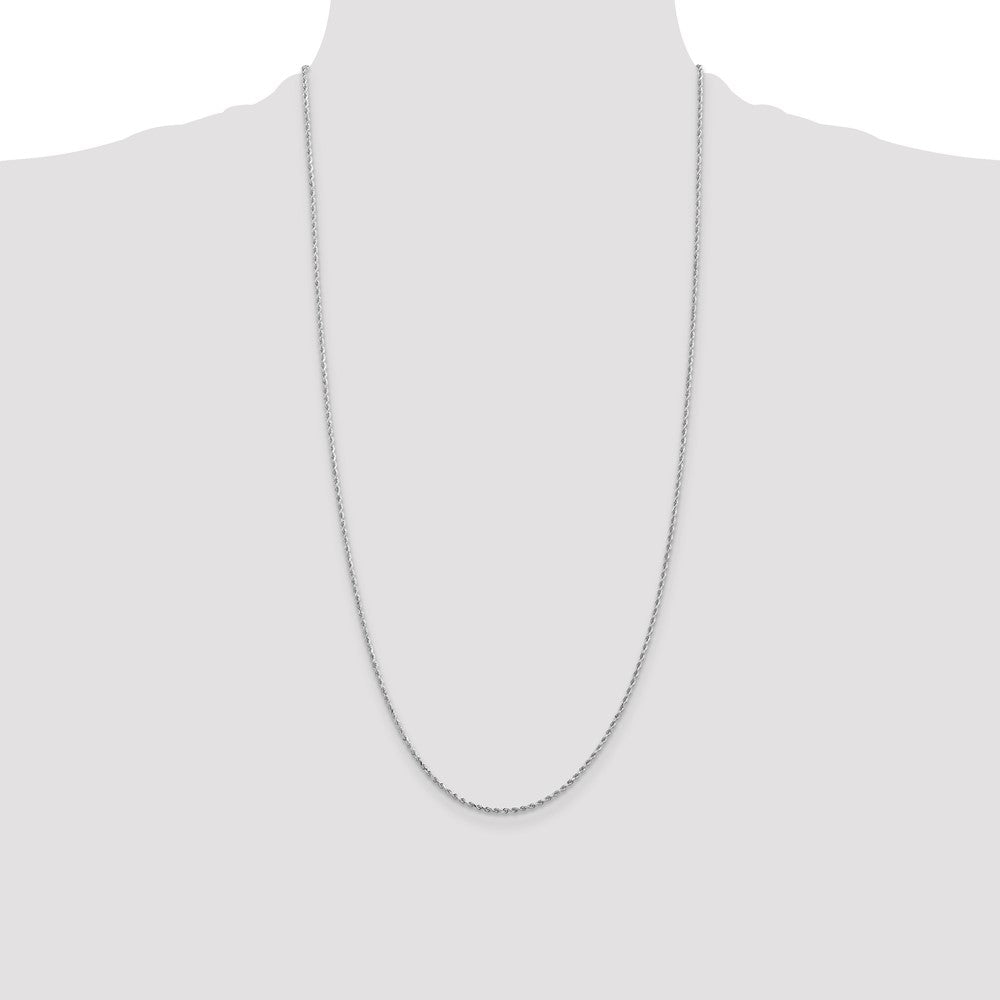 10k White Gold 1.5mm Diamond-cut Rope Chain