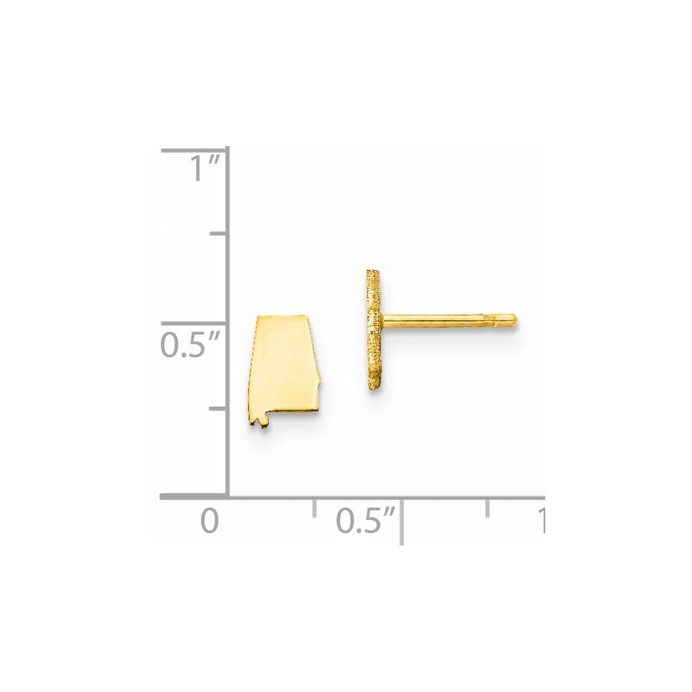 Sterling Silver/Gold-plated Alabama State Earrings