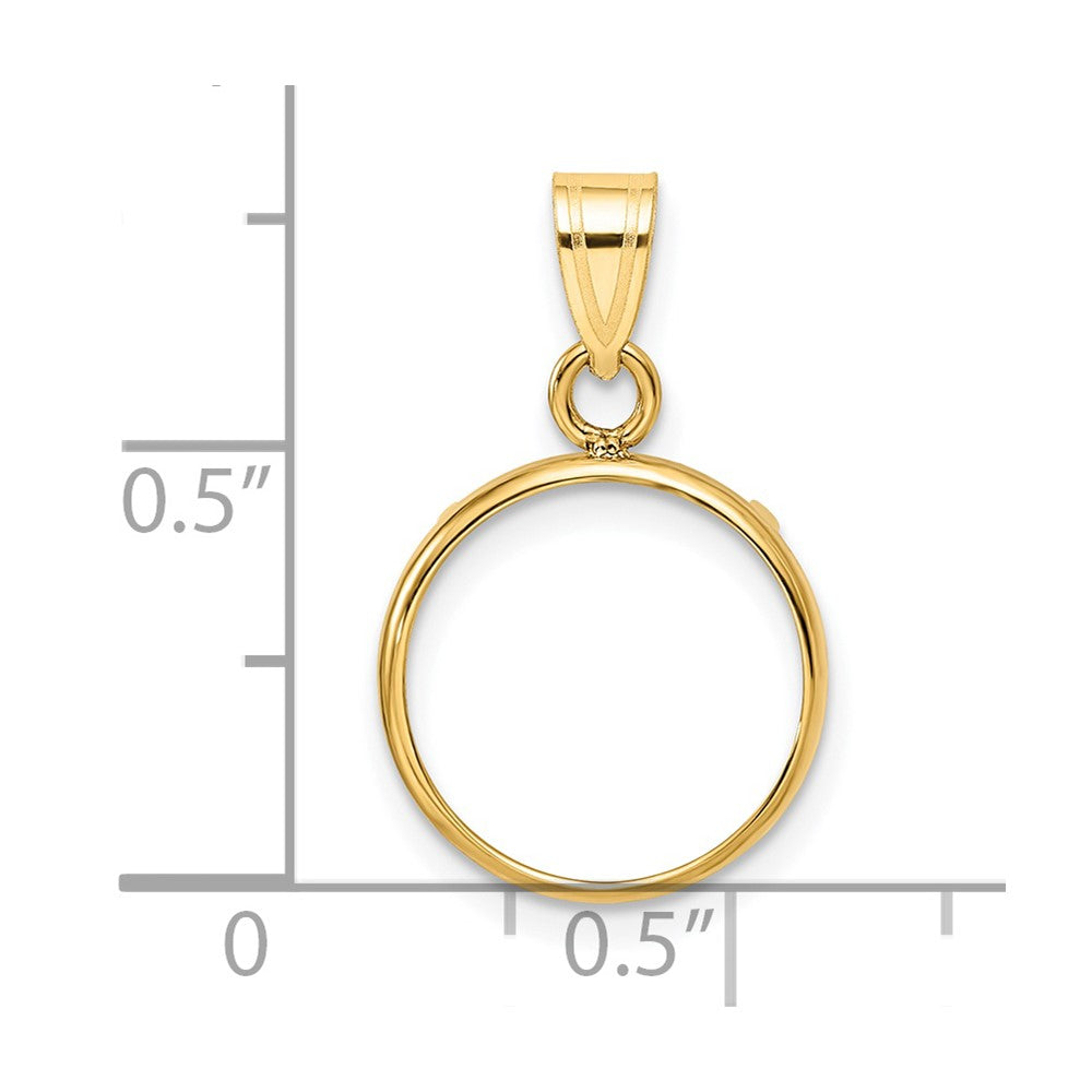 Wideband Distinguished Coin Jewelry 14k Polished 13.0mm Prong Coin Bezel Pendant