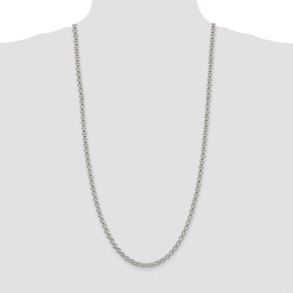 Sterling Silver Rhodium-plated 5mm Rolo Chain