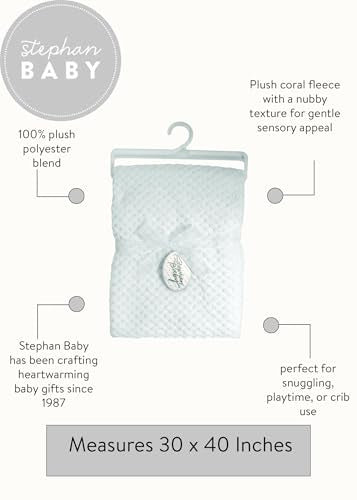 Stephan Baby 121925 Blanket-Corn Fleece-White 30 x 40Pack of 2