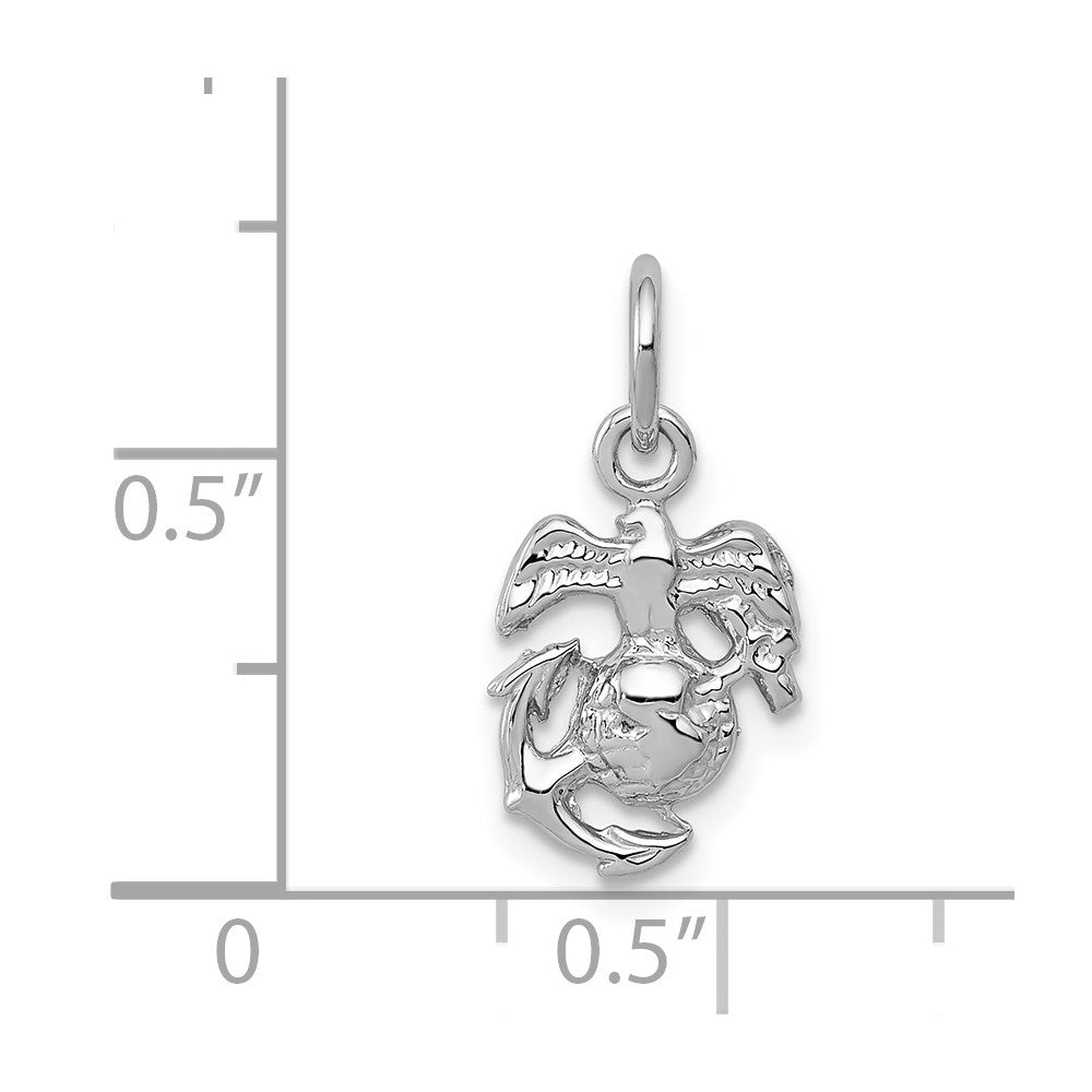 14k White Gold U.S. Marine Corps Insignia Charm