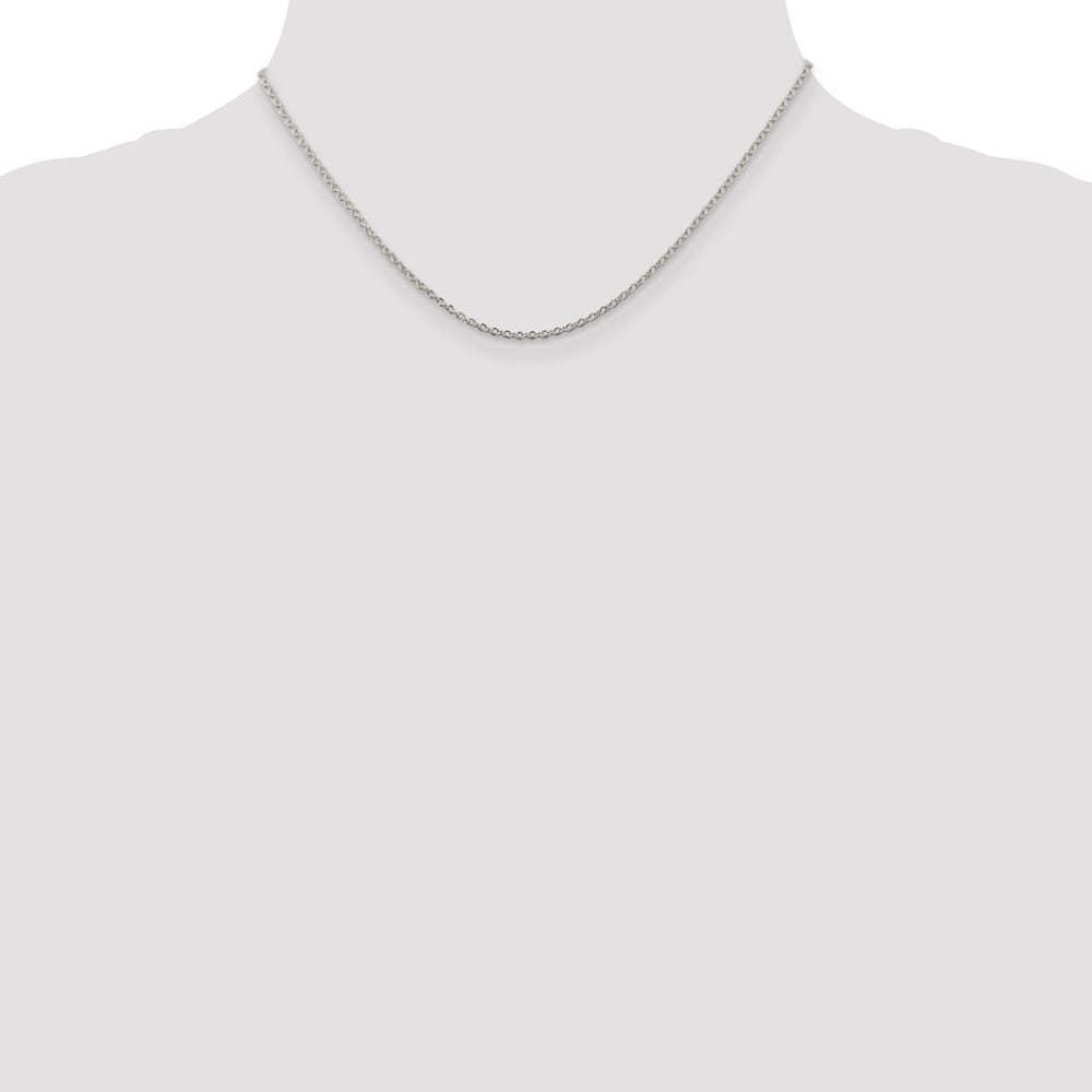 Sterling Silver Rhodium-plated 1.95mm Cable Chain 16 Inches