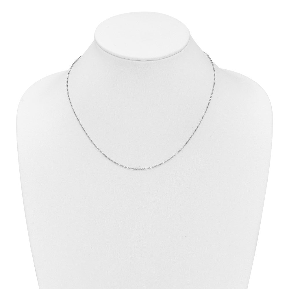 10k White Gold 1.15mm D/C Open Franco 1in+1in Adjustable Chain