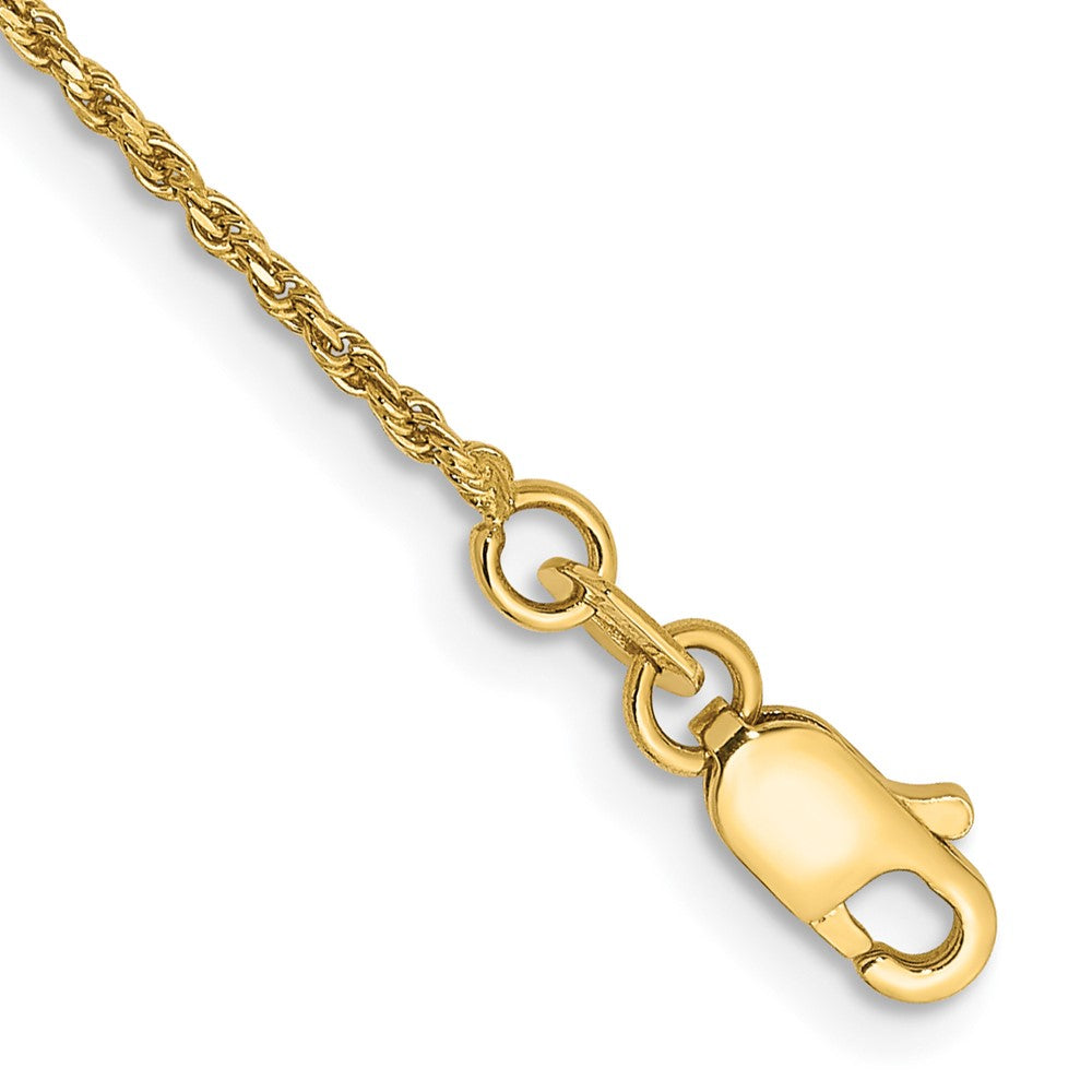 14K 8 inch 1.15mm Diamond-cut Machine Made Rope with Lobster Clasp Chain 8 inches