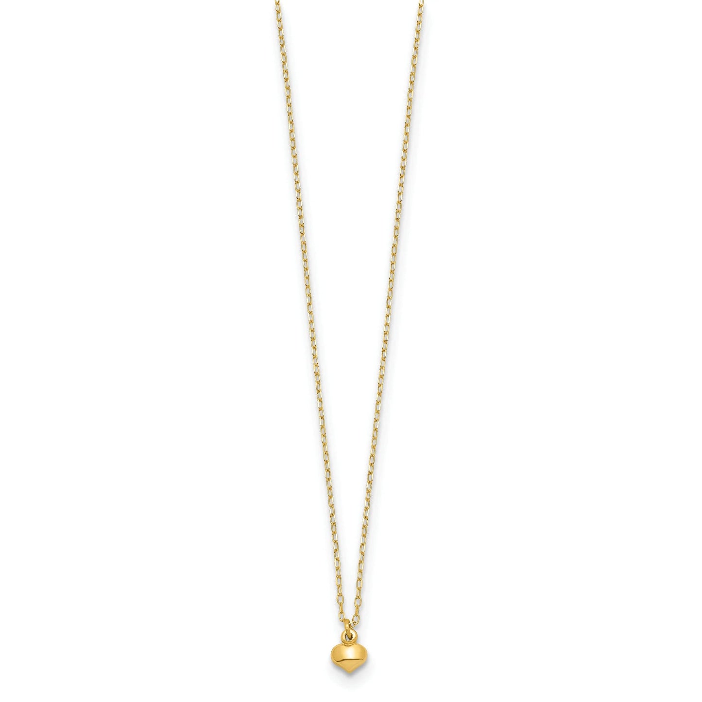 14k Polished Puffed Heart 16.5 inch Necklace