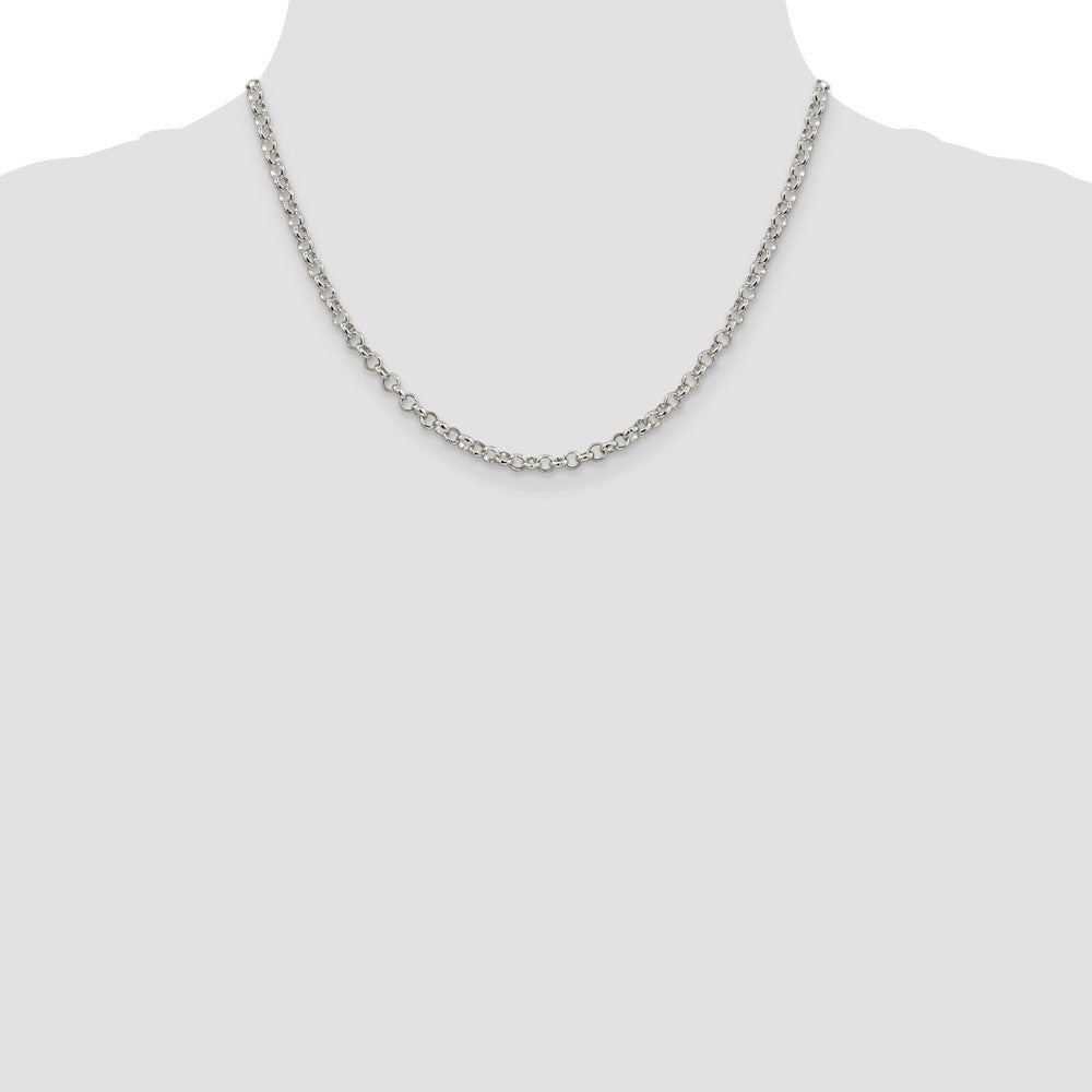 Sterling Silver 4mm Rolo Chain 18 Inches