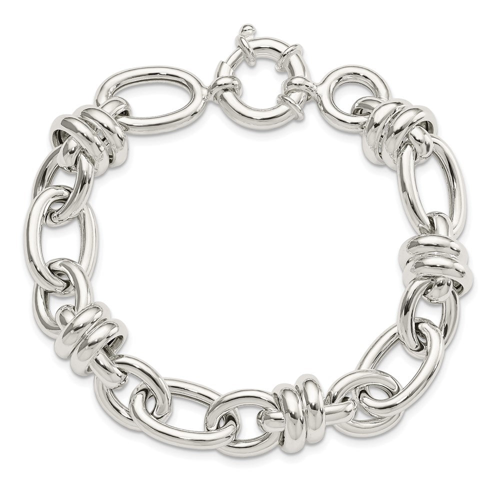 Sterling Silver Polished Fancy Link Bracelet 8.5 inches