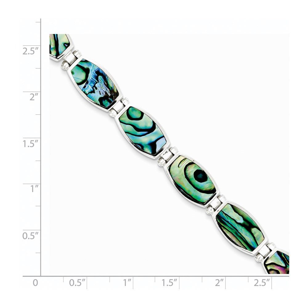 Sterling Silver Abalone Bracelet 7.25 inches