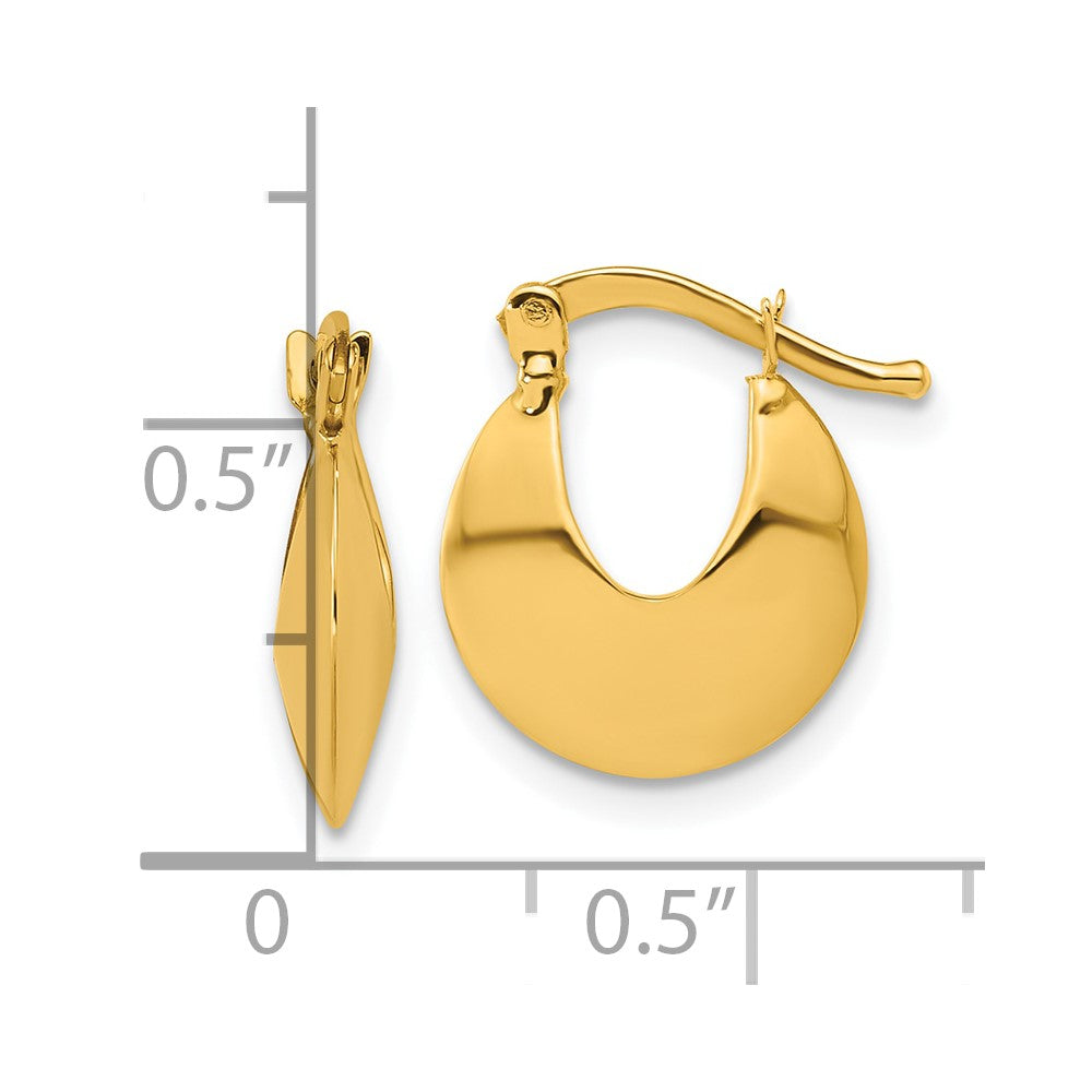 14K Polished Round Hoop Earrings