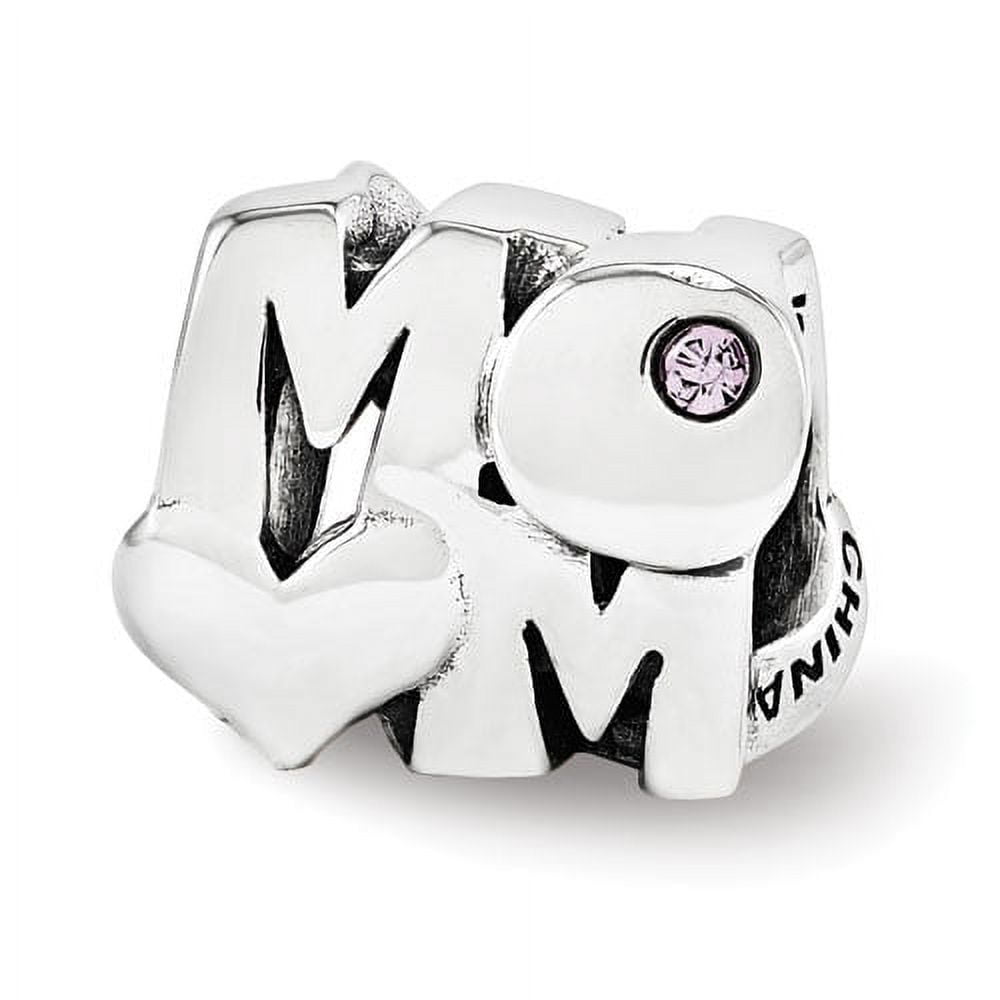 Sterling Silver Reflections Pink Crystals MOM Bead