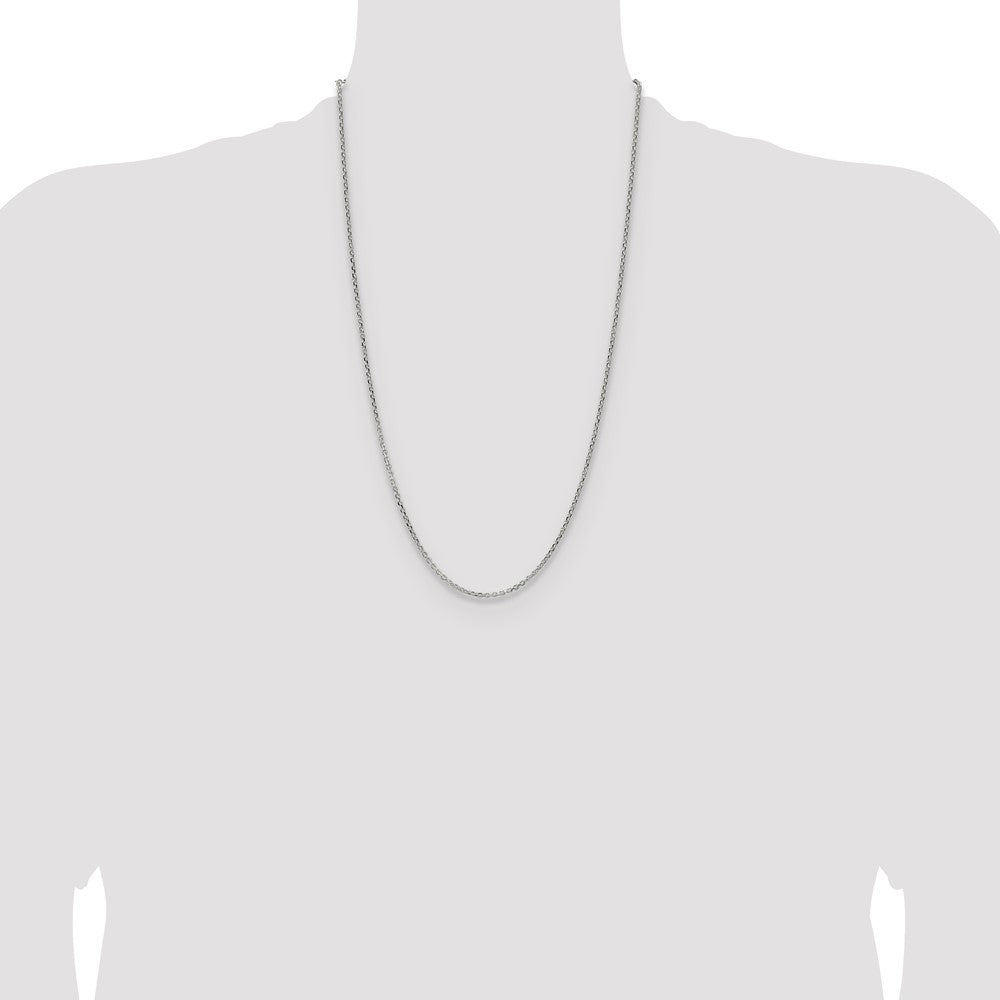 Sterling Silver 2.1mm Diamond-cut Forzantina Cable Chain 26 Inches