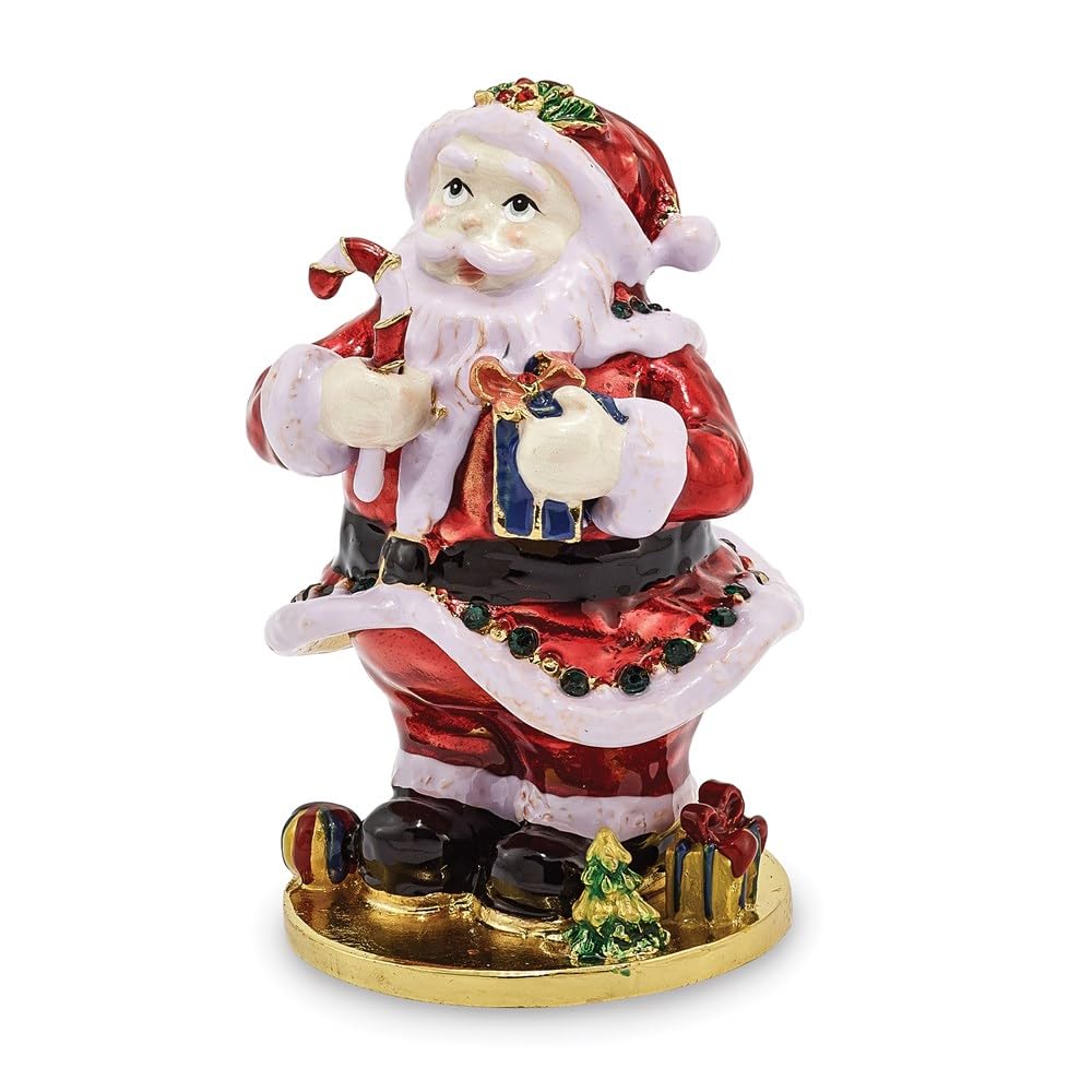 Pewter Enamel Santa Trinket Box