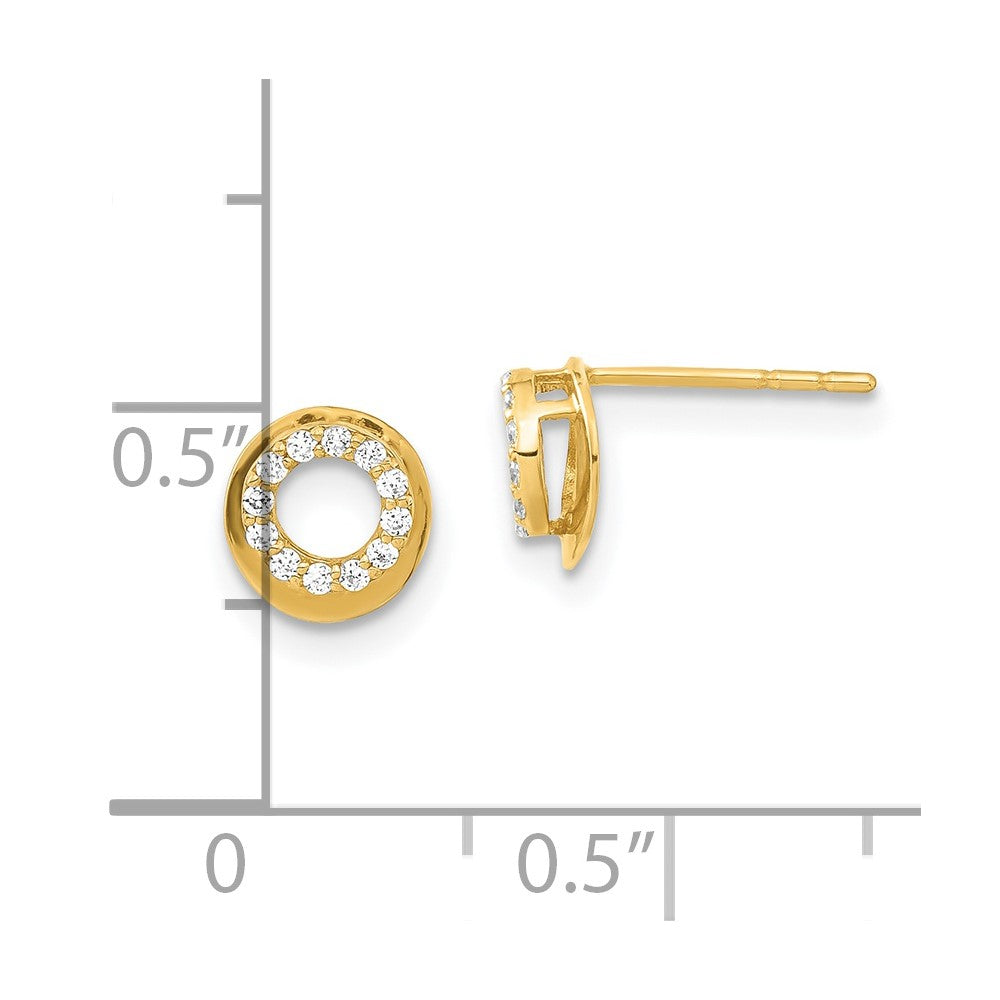 14ky Madi K Childrens CZ Circle Post Earrings