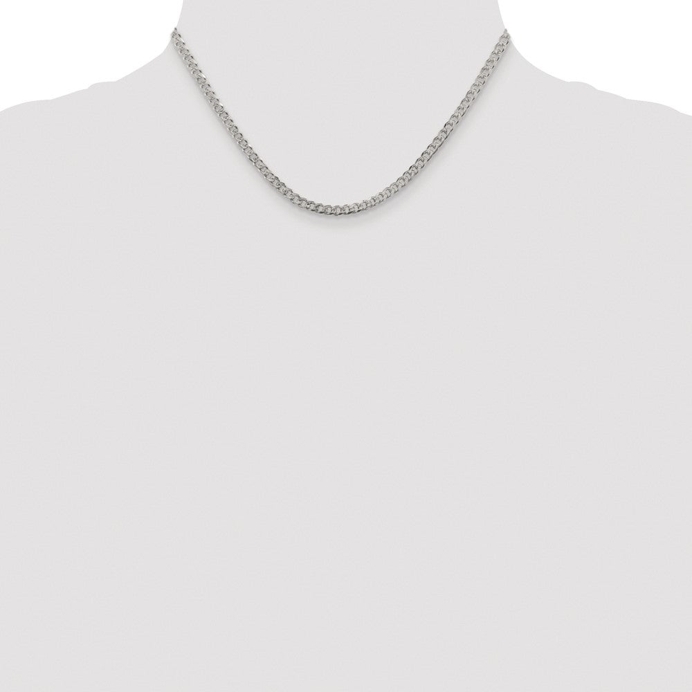 Sterling Silver Rhodium-plated 3.8mm Pav‚ Curb Chain