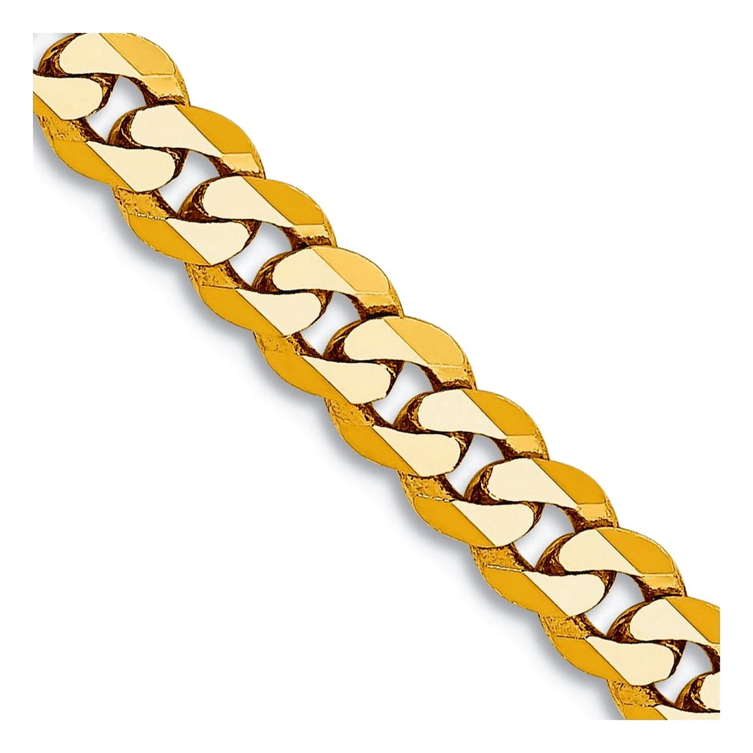 14K 18 inch 3.9mm Flat Beveled Curb with Lobster Clasp Chain