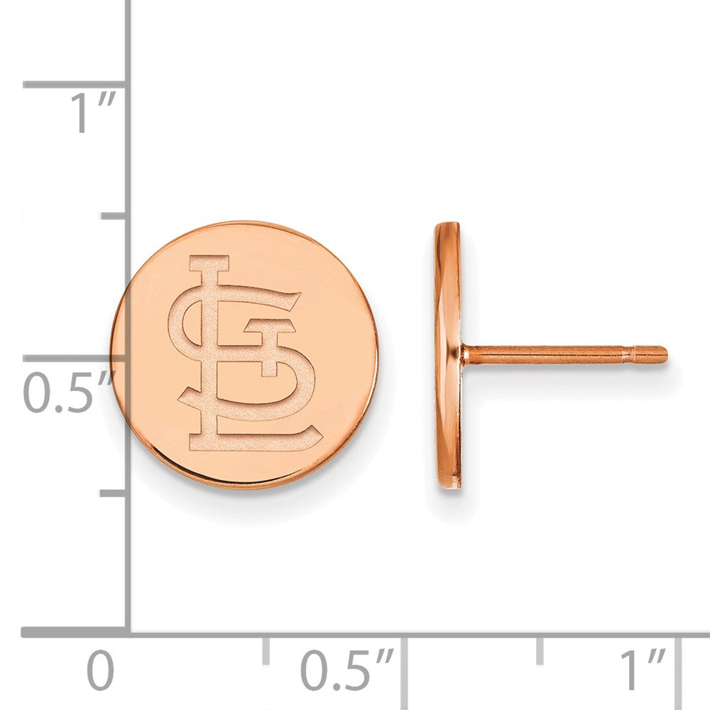 SS Rose Gold-plated MLB LogoArt St. Louis Cardinals Small Disc Earrings