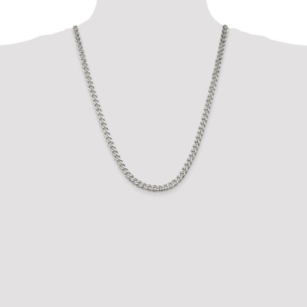 Sterling Silver 6.5mm Curb Chain 24 Inches