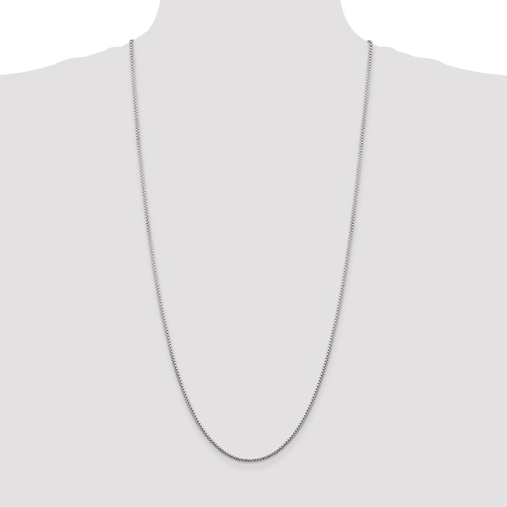 Sterling Silver 1.75mm Diamond-cut Round Box Chain 30 Inches