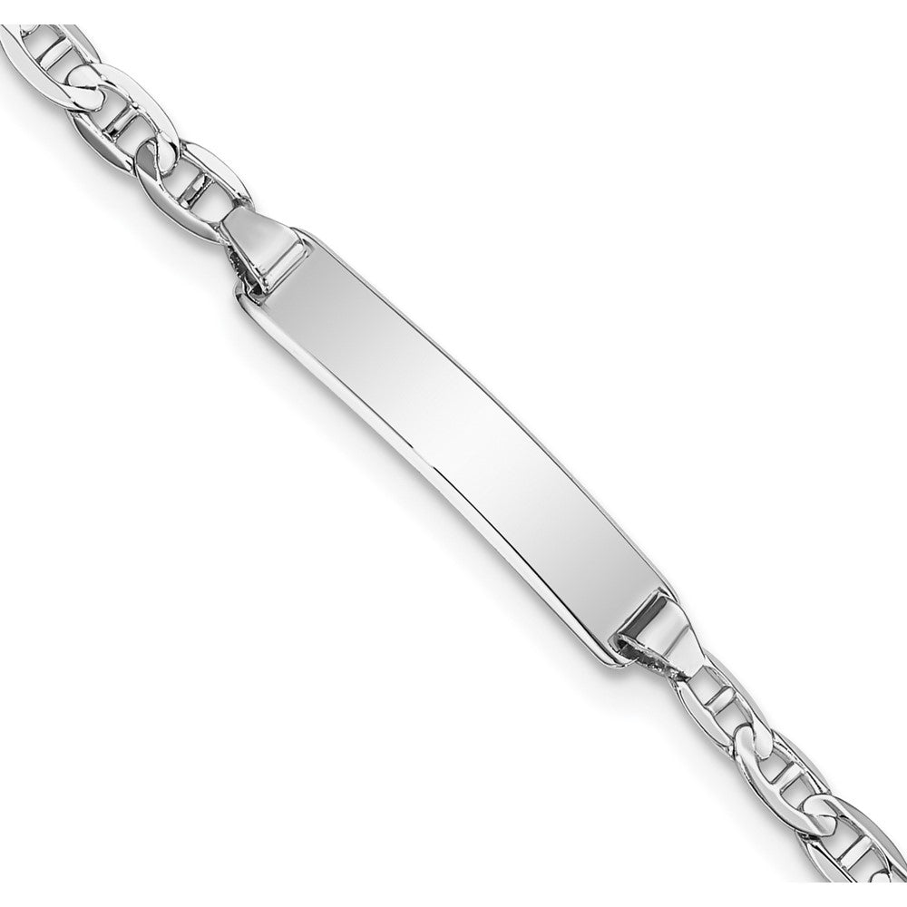 14k WG Anchor Link ID Bracelet 7 inches
