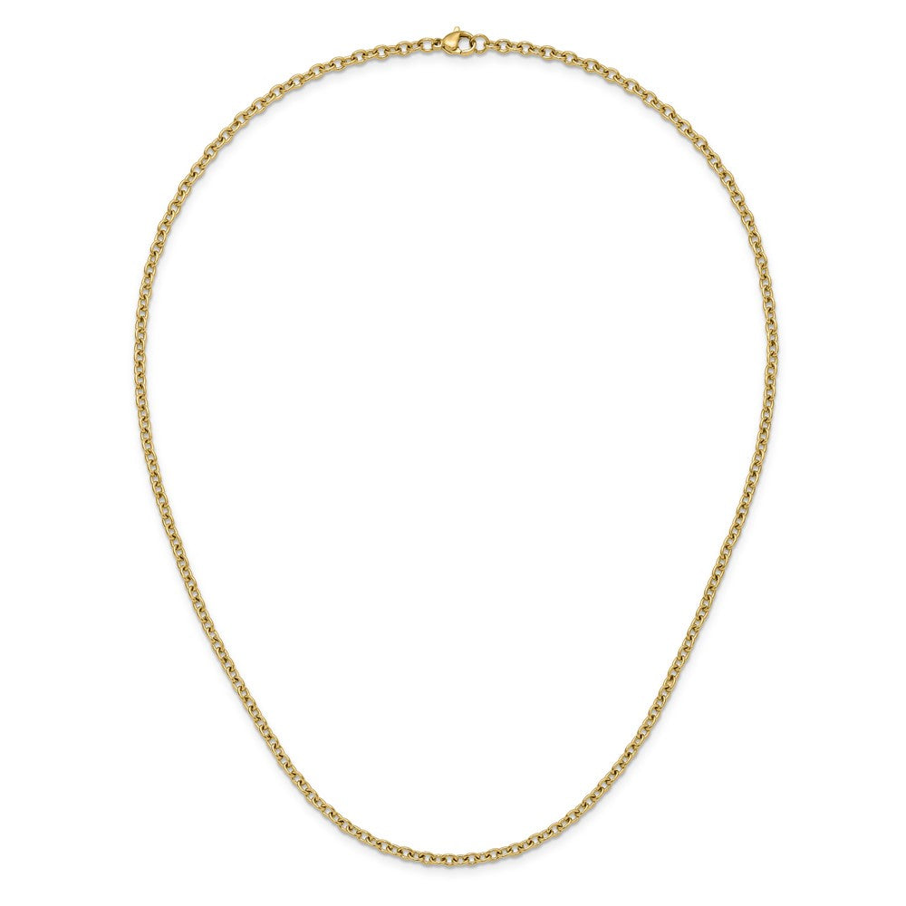 Chisel Stainless Steel Polished Yellow IP-plated 3mm 20 inch Cable Chain