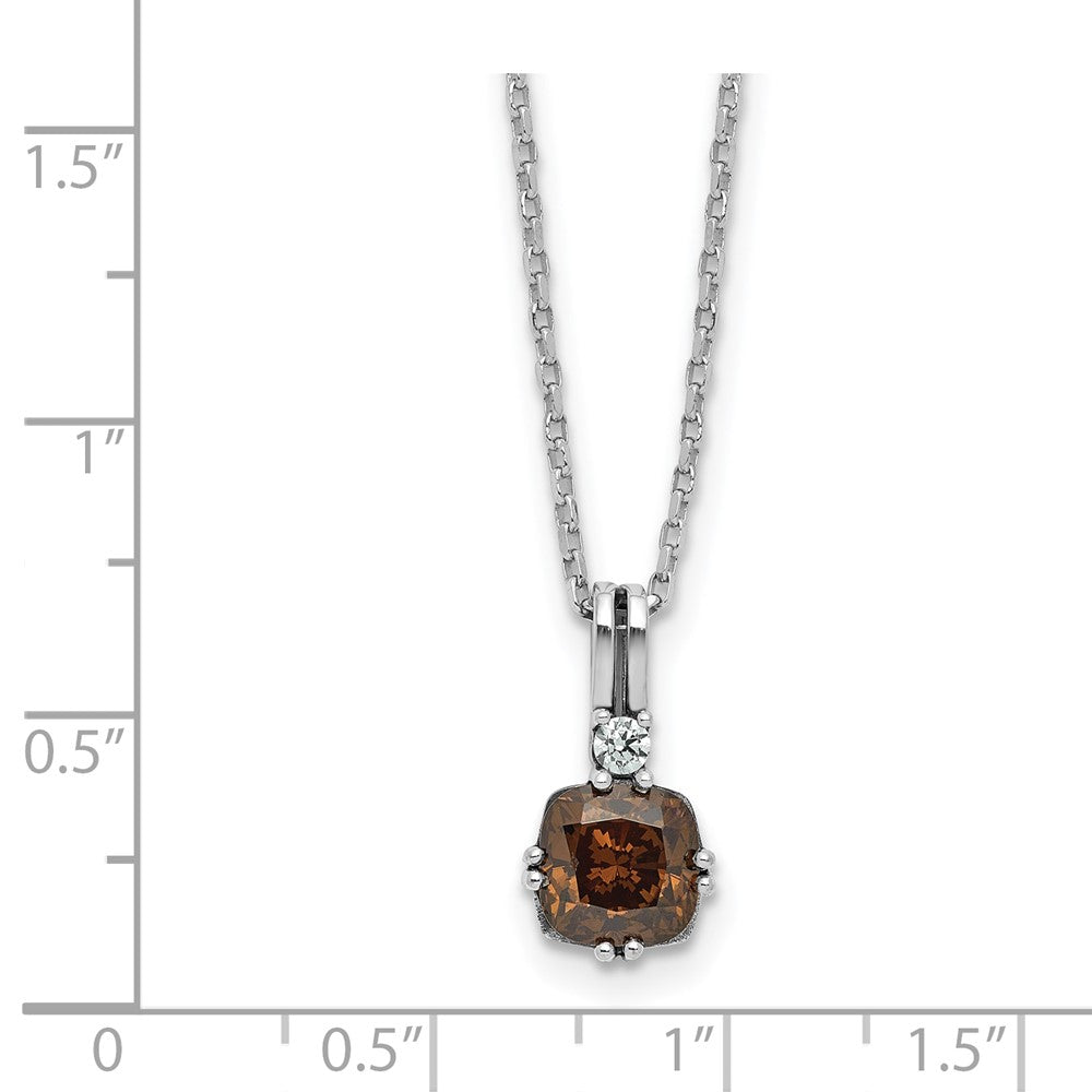 SS Brown and Champagne Diamonore Pendant Necklace