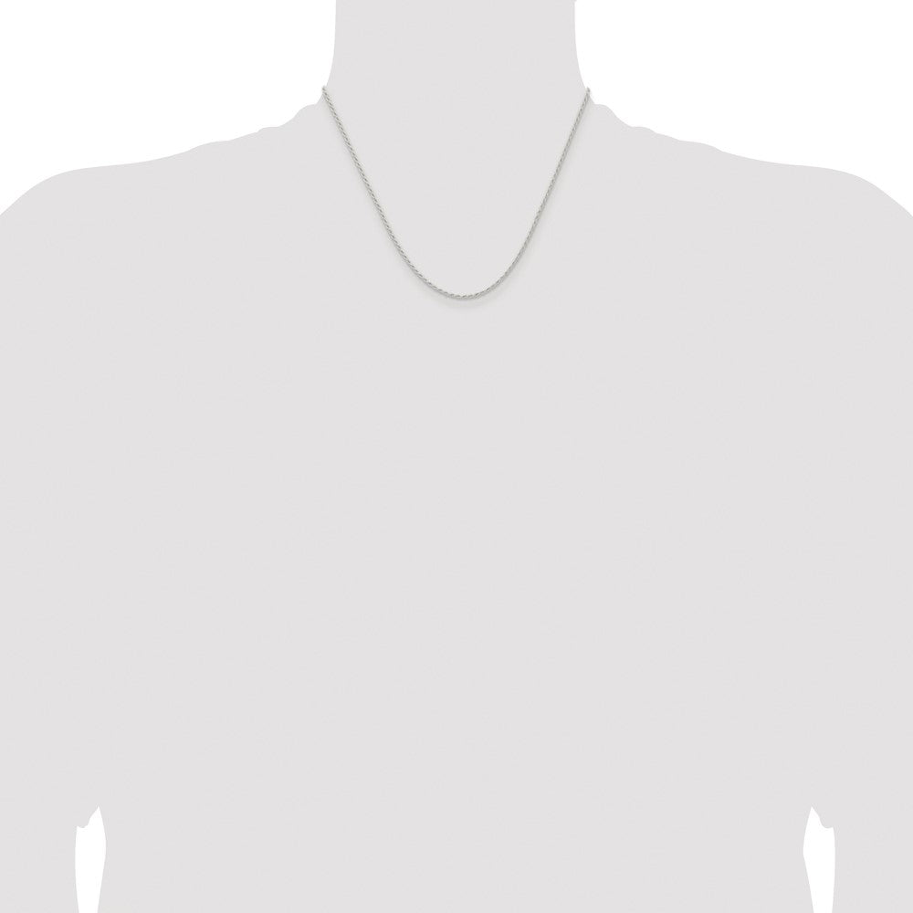 Sterling Silver Rhodium-plated 1.5mm Solid Rope Chain