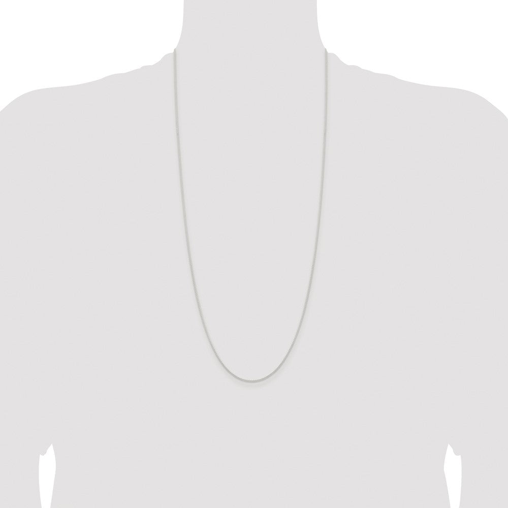 Sterling Silver Rhodium-plated 1mm Round Spiga Chain